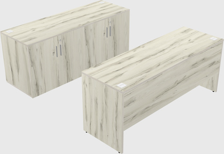 Parallel desk with credenza