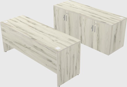 Parallel desk with credenza