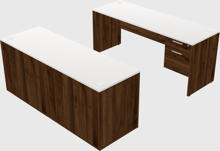 Parallel desk with credenza