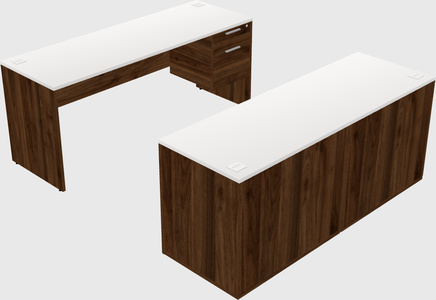 Parallel desk with credenza