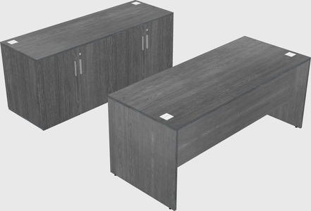 Parallel desk with credenza