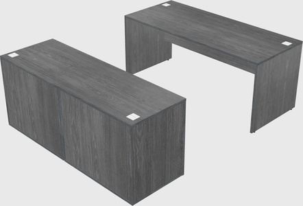Parallel desk with credenza