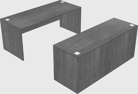 Parallel desk with credenza