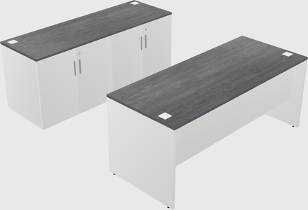 Parallel desk with credenza