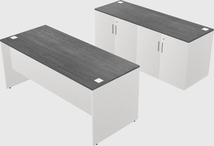 Parallel desk with credenza