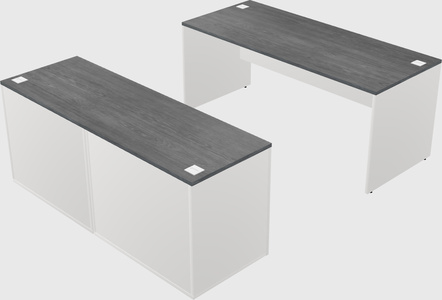 Parallel desk with credenza