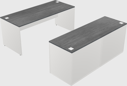 Parallel desk with credenza
