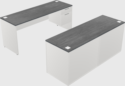 Parallel desk with credenza