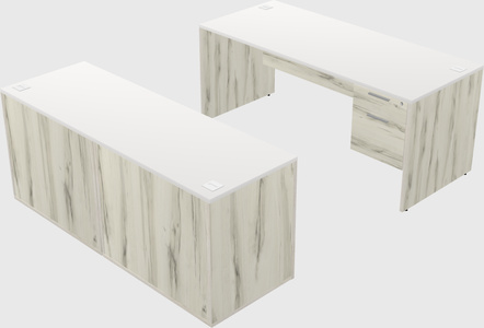Parallel desk with credenza