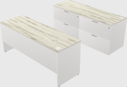 Parallel desk with credenza