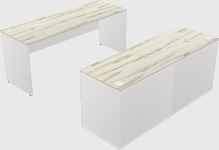 Parallel desk with credenza