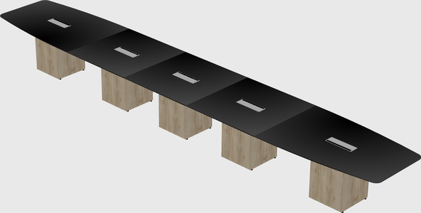 Boat-shaped meeting table