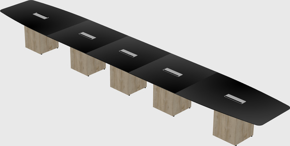 Boat-shaped meeting table