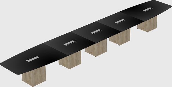 Boat-shaped meeting table