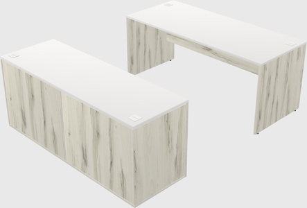 Parallel desk with credenza