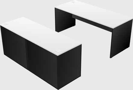 Parallel desk with credenza