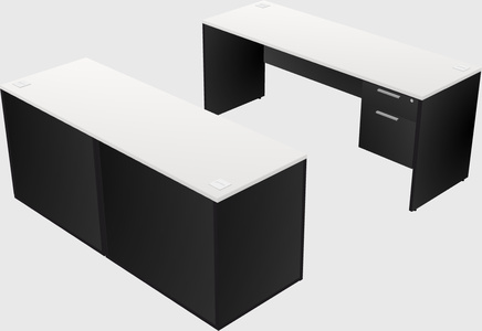 Parallel desk with credenza