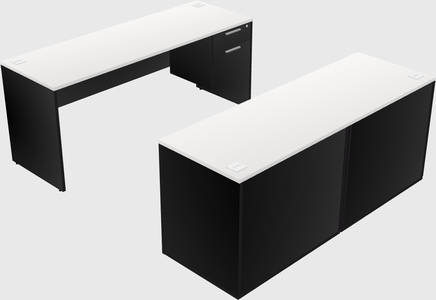 Parallel desk with credenza