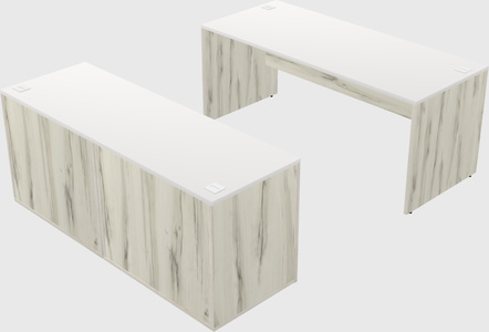 Parallel desk with credenza