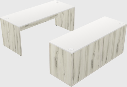 Parallel desk with credenza