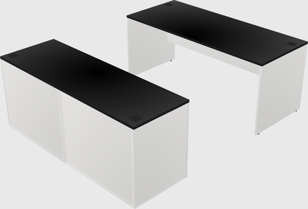 Parallel desk with credenza