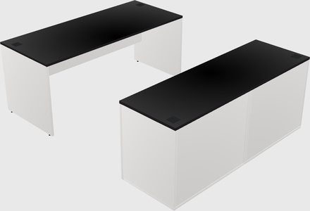 Parallel desk with credenza