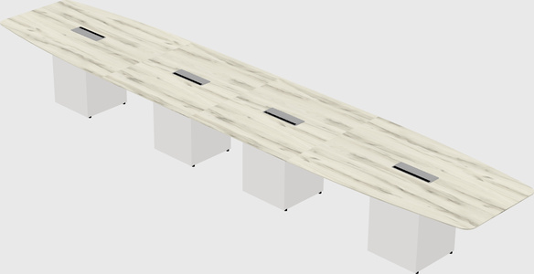 Boat-shaped meeting table