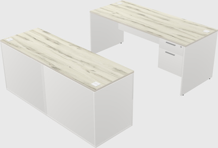 Parallel desk with credenza