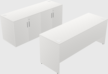Parallel desk with credenza