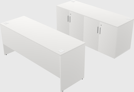 Parallel desk with credenza