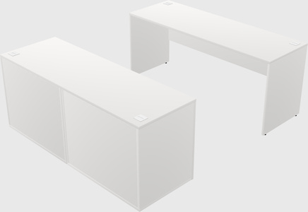 Parallel desk with credenza