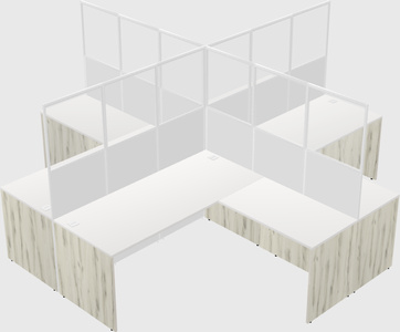 Shared l-shaped cubicles