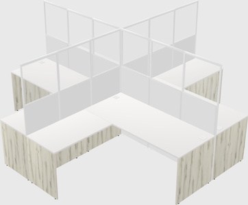 Shared l-shaped cubicles