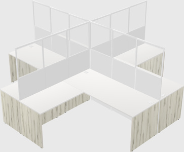 Shared l-shaped cubicles
