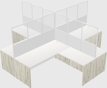 Shared l-shaped cubicles