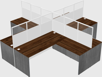Shared l-shaped cubicles
