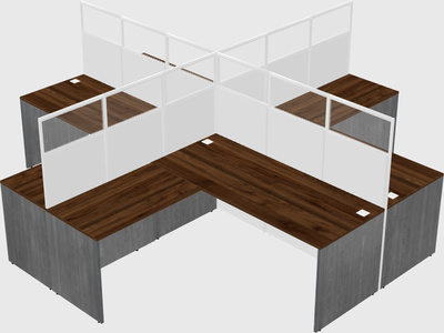 Shared l-shaped cubicles