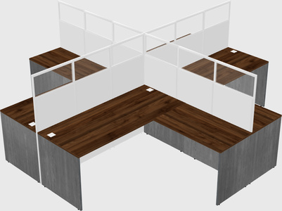 Shared l-shaped cubicles