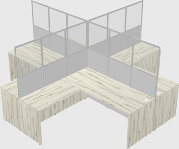 Shared l-shaped cubicles