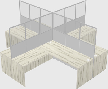 Shared l-shaped cubicles