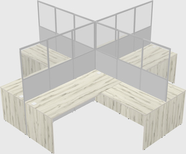 Shared l-shaped cubicles