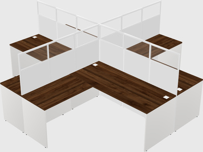 Shared l-shaped cubicles