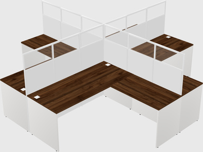 Shared l-shaped cubicles