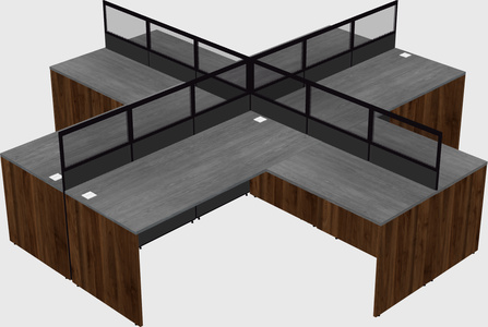 Shared l-shaped cubicles