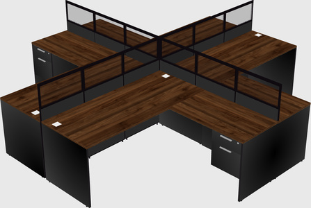 Shared l-shaped cubicles