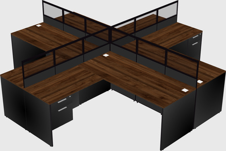 Shared l-shaped cubicles