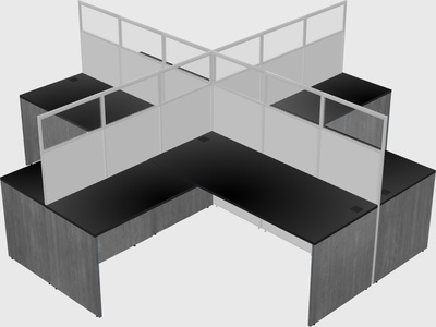 Shared l-shaped cubicles