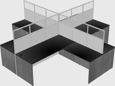 Shared l-shaped cubicles