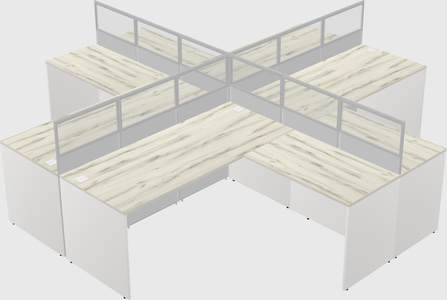 Shared l-shaped cubicles
