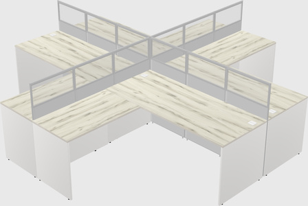 Shared l-shaped cubicles